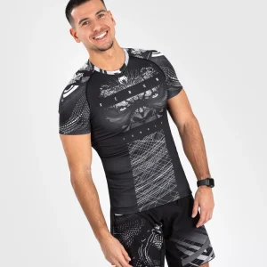 Rashguard Manches Courtes Venum Gorilla Jungle - Noir/Blanc